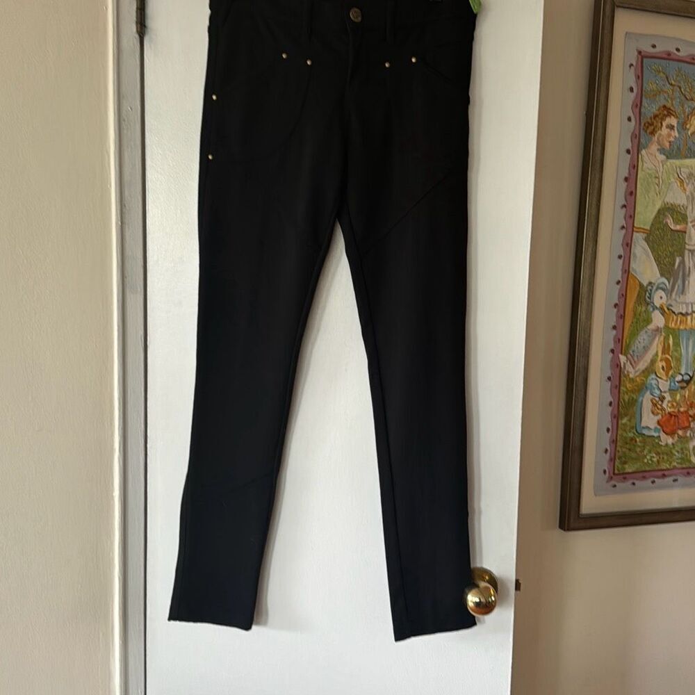 Free People black cotton skinny trousers size 29